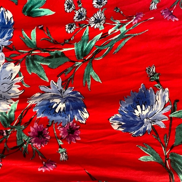 Band of Gypsies Strapless Smocked Ruched Floral High Waisted Red Romper S - Picture 2 of 13